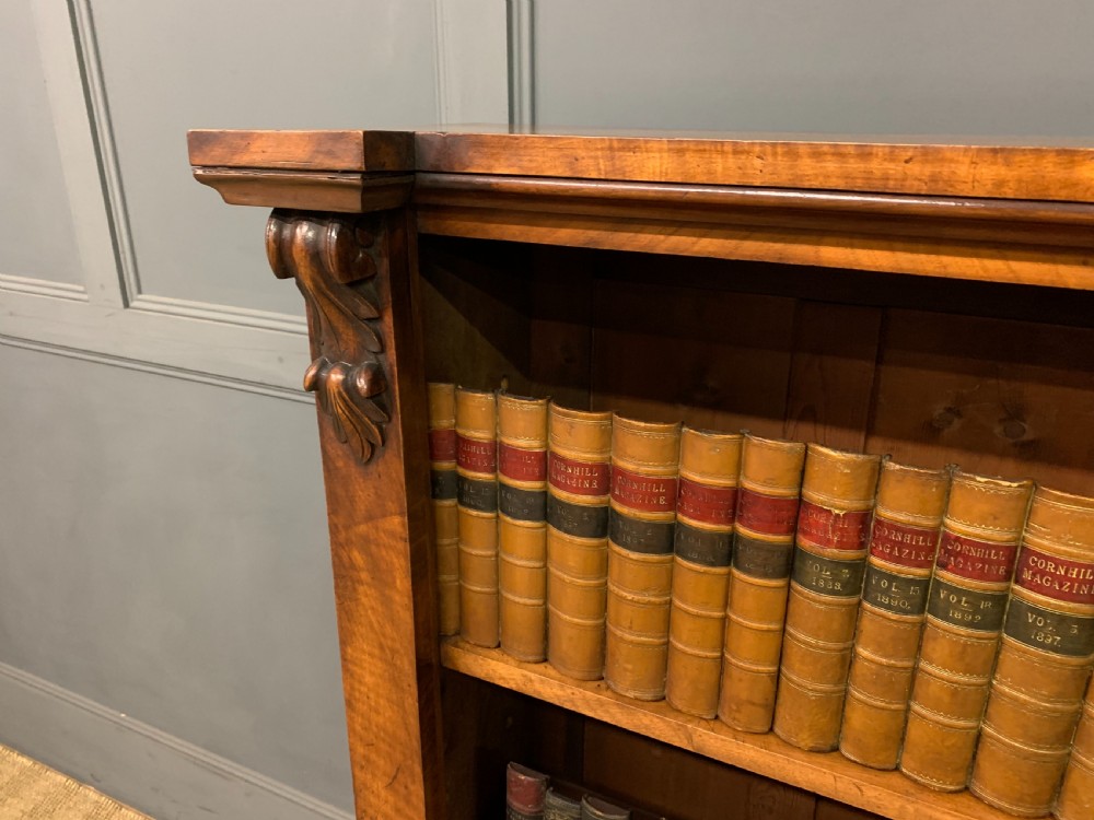 Victorian Figured Walnut Open Bookcase View VI