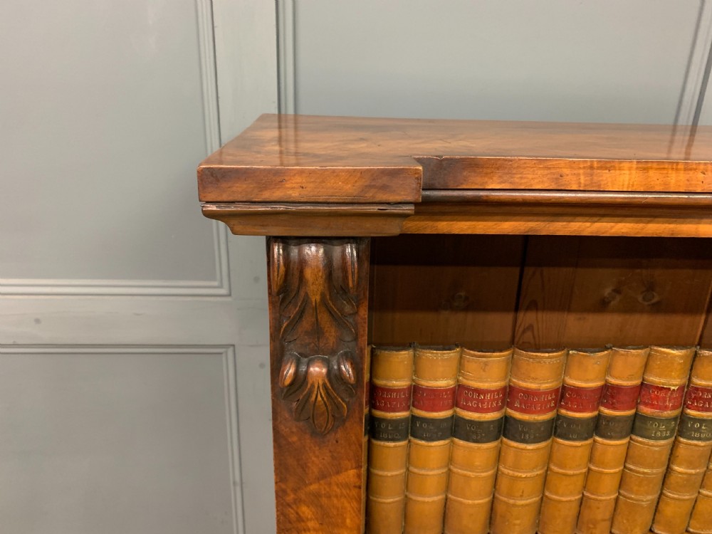 Victorian Figured Walnut Open Bookcase View VII