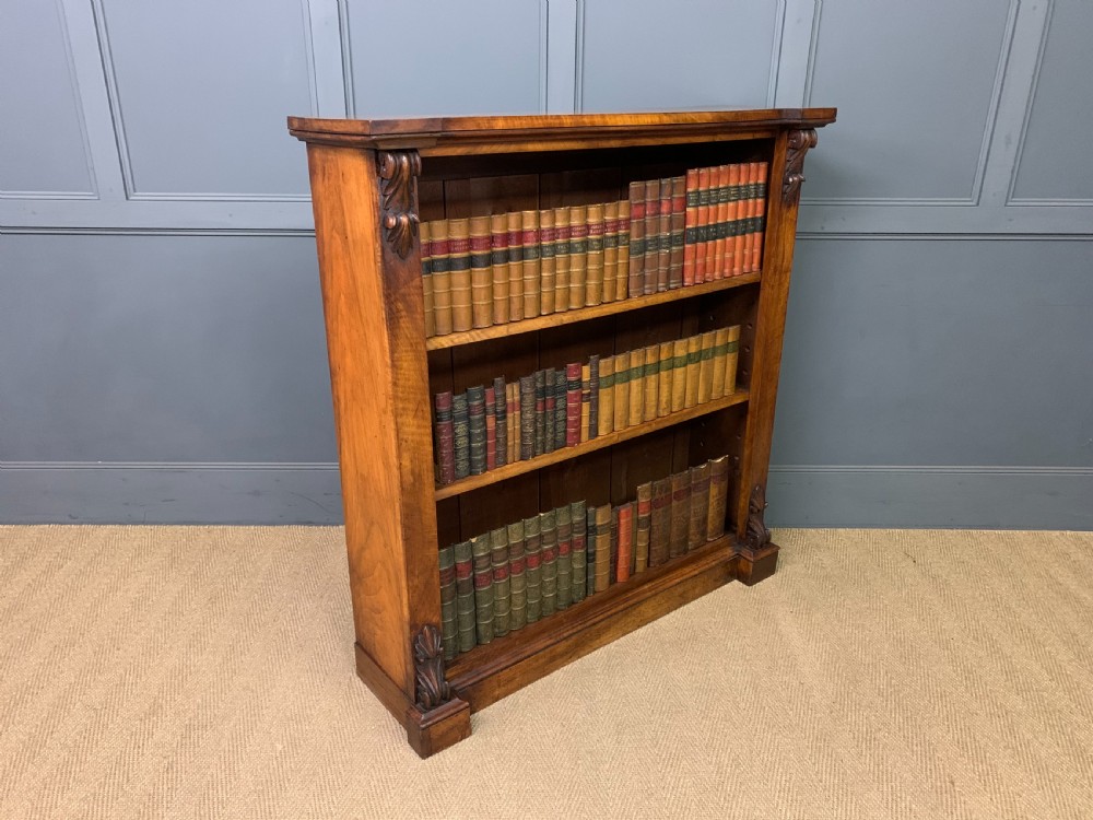 Victorian Figured Walnut Open Bookcase View X