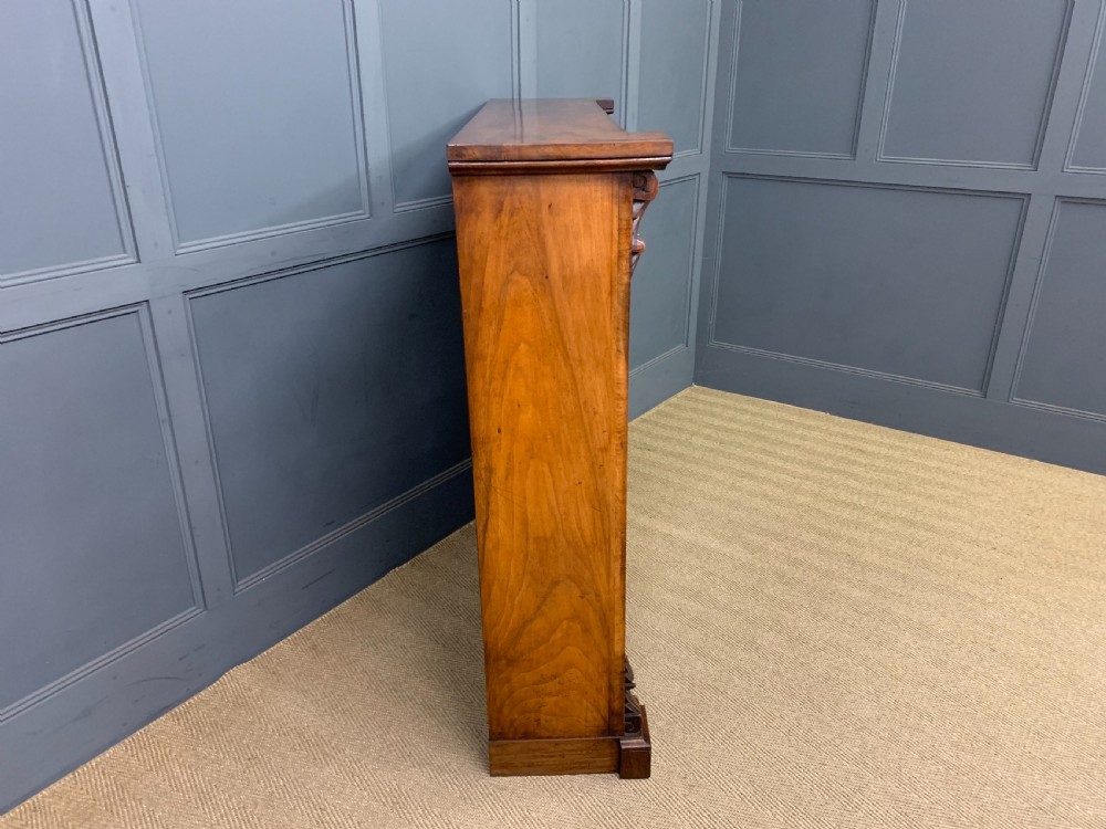 Victorian Figured Walnut Open Bookcase View XI