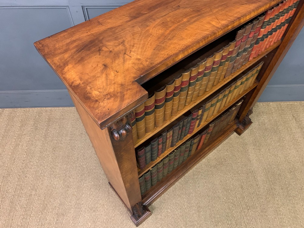 Victorian Figured Walnut Open Bookcase View XII