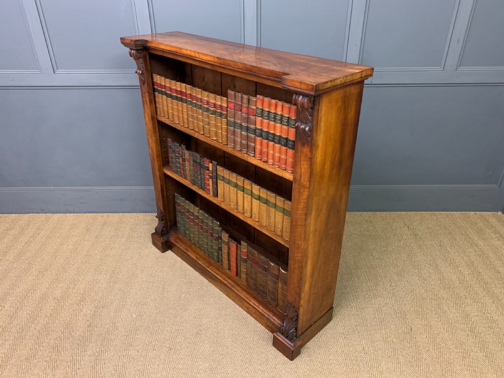 Victorian Figured Walnut Open Bookcase View XIII