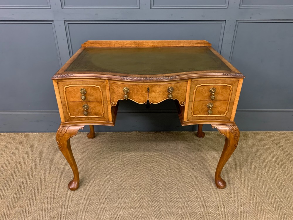 Queen Anne Style Burr Walnut Writing Desk