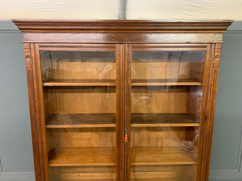 Victorian Walnut Bookcase by Jas Shoolbred & Co. View X