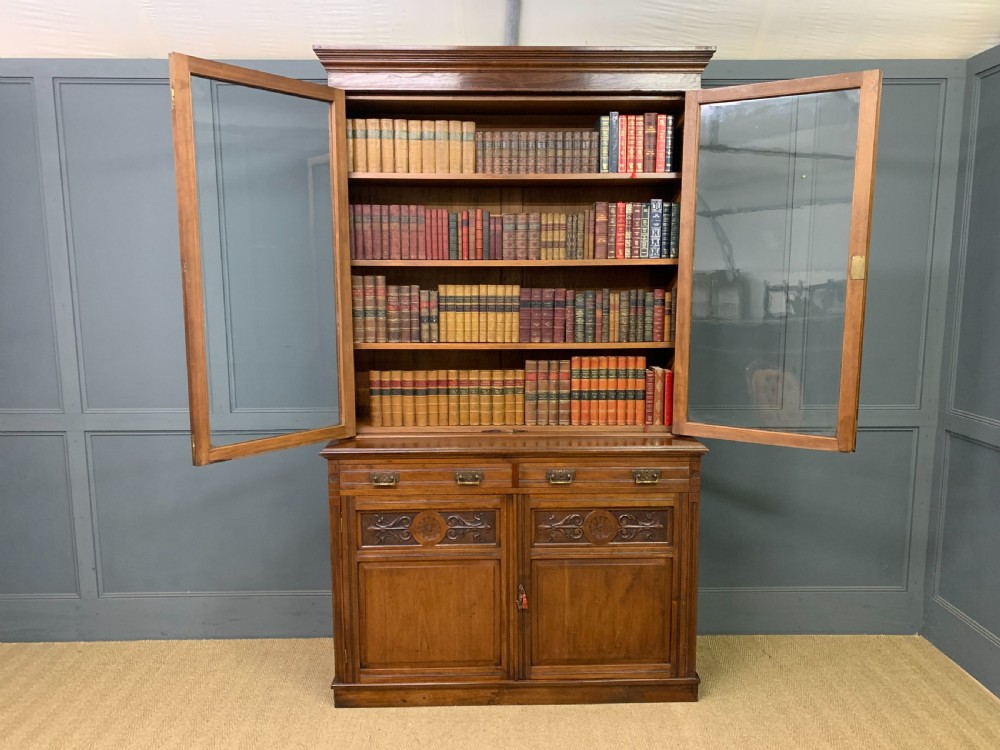 Victorian Walnut Bookcase by Jas Shoolbred & Co. View XVI
