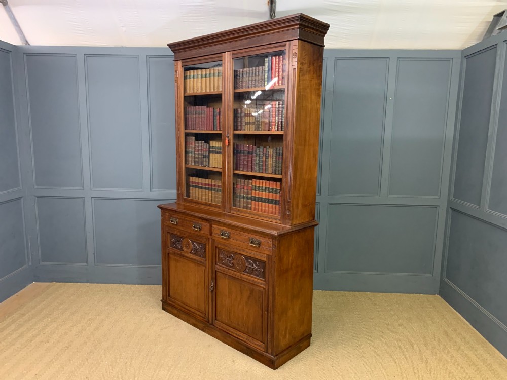 Victorian Walnut Bookcase by Jas Shoolbred & Co. View XX