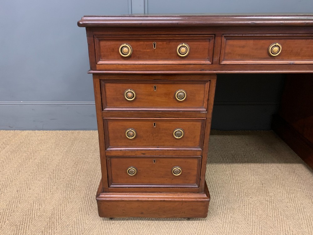Victorian Mahogany Pedestal Desk View IV