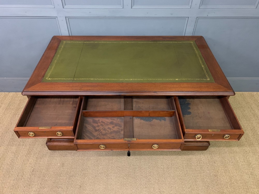 Victorian Mahogany Pedestal Desk View VII
