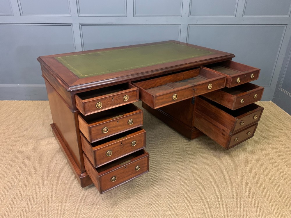 Victorian Mahogany Pedestal Desk View X