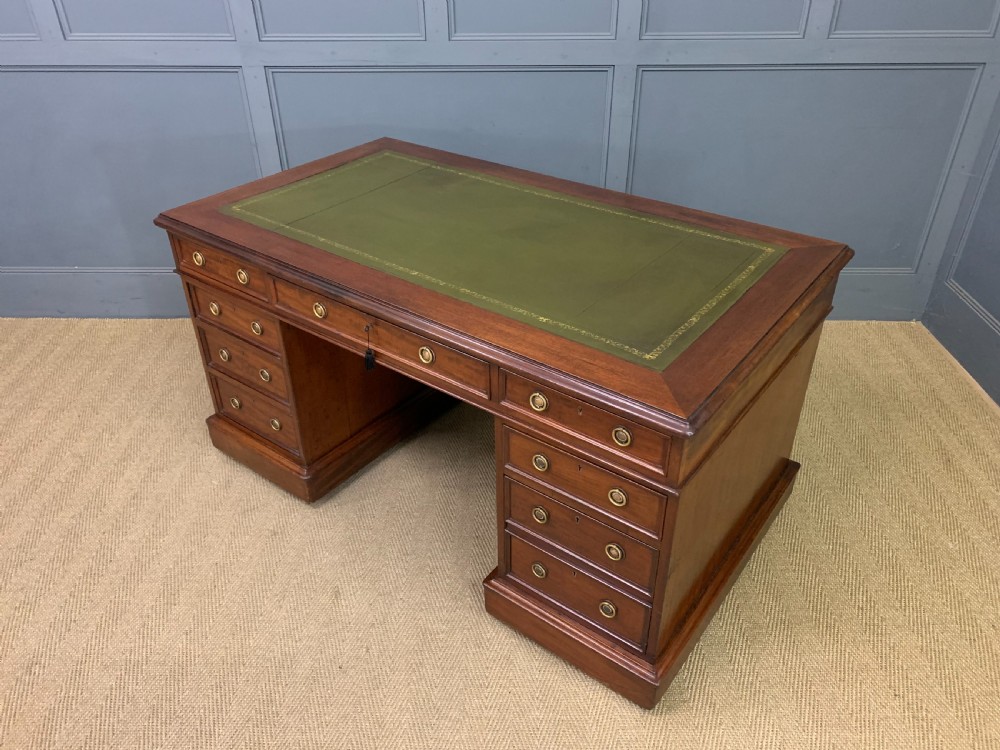 Victorian Mahogany Pedestal Desk View XII