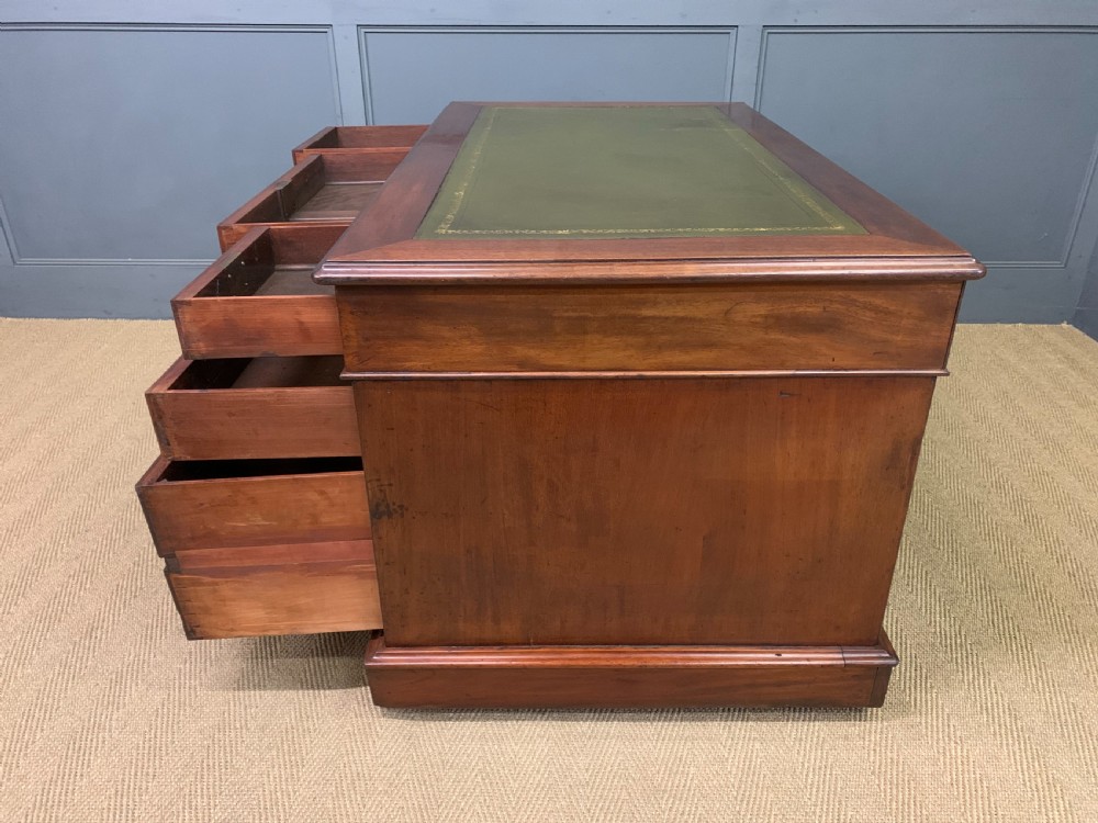 Victorian Mahogany Pedestal Desk View XIII