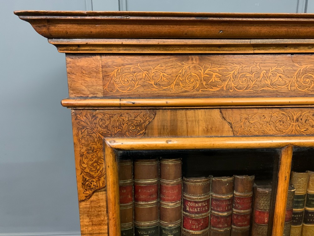 Marquetry Inlaid Burr Walnut Cabinet on Stand View VII
