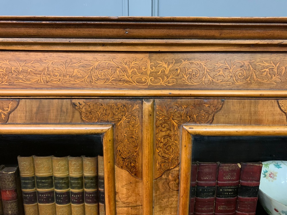 Marquetry Inlaid Burr Walnut Cabinet on Stand View VIII