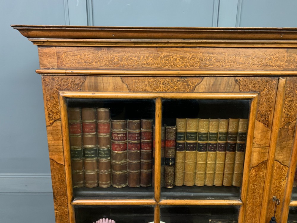Marquetry Inlaid Burr Walnut Cabinet on Stand View IX