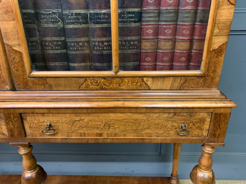 Marquetry Inlaid Burr Walnut Cabinet on Stand View X
