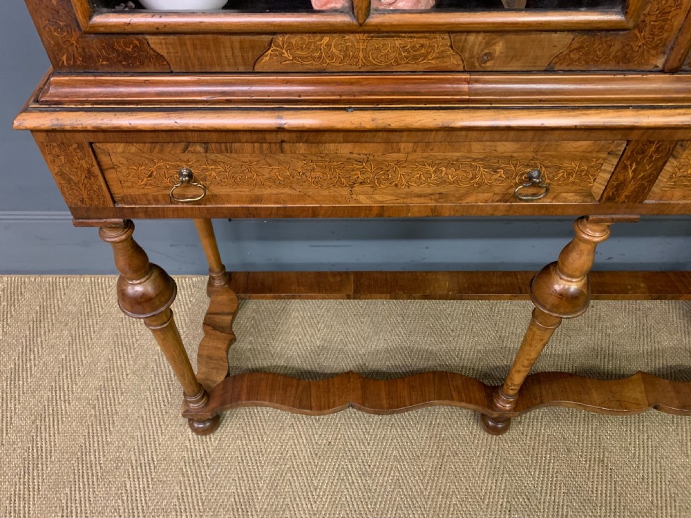 Marquetry Inlaid Burr Walnut Cabinet on Stand View XV