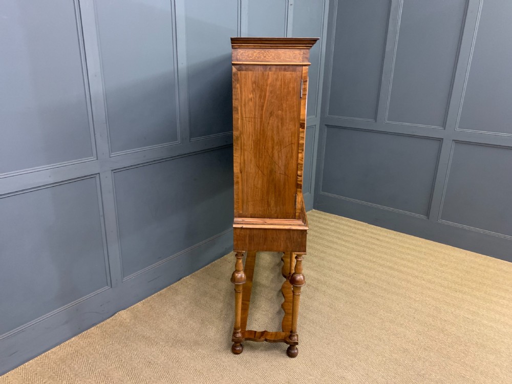 Marquetry Inlaid Burr Walnut Cabinet on Stand View XVI