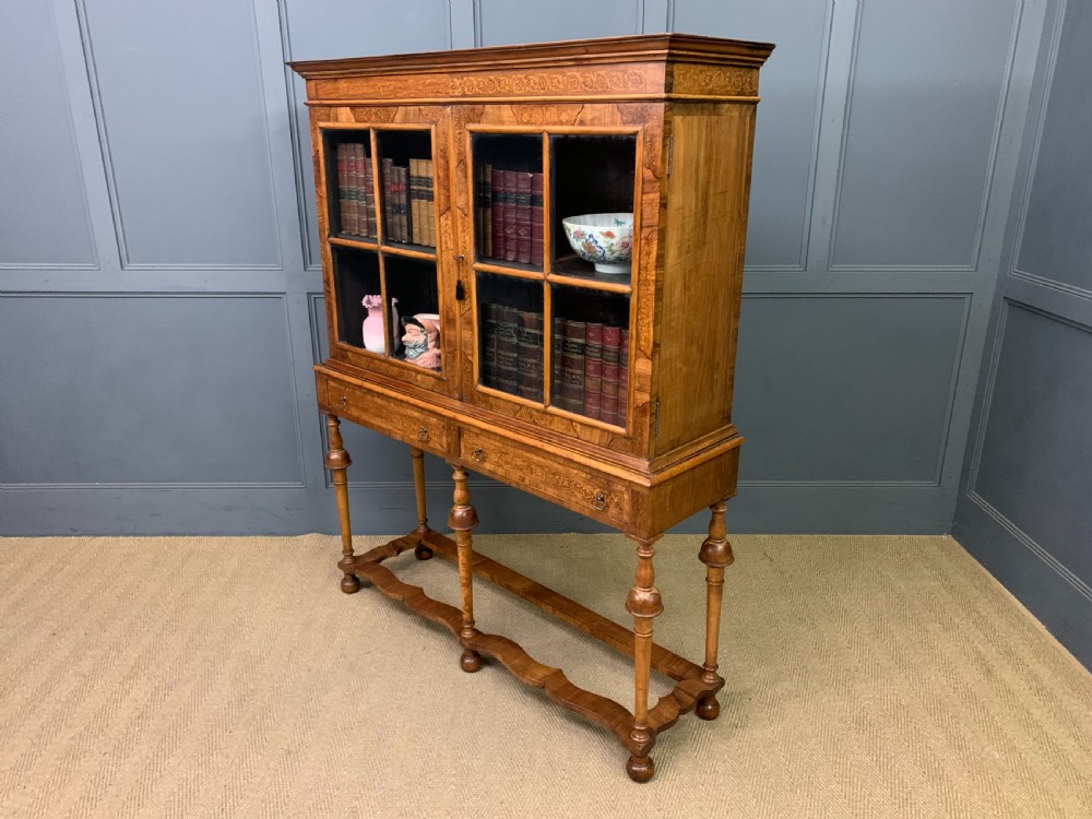Marquetry Inlaid Burr Walnut Cabinet on Stand View XX