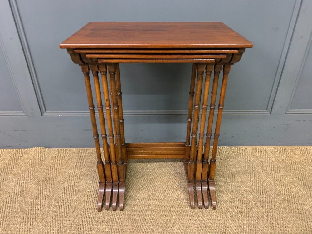 Nest of 4 Inlaid Mahogany Tables View III