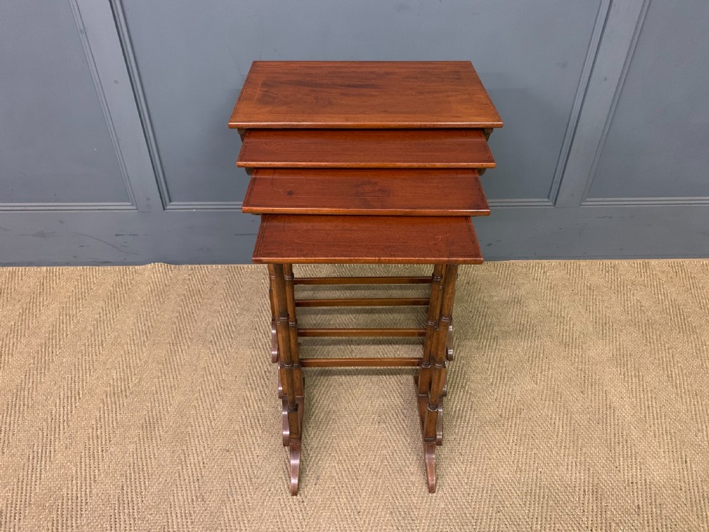 Nest of 4 Inlaid Mahogany Tables View V