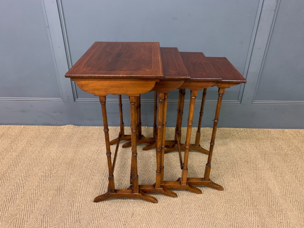 Nest of 4 Inlaid Mahogany Tables View VII