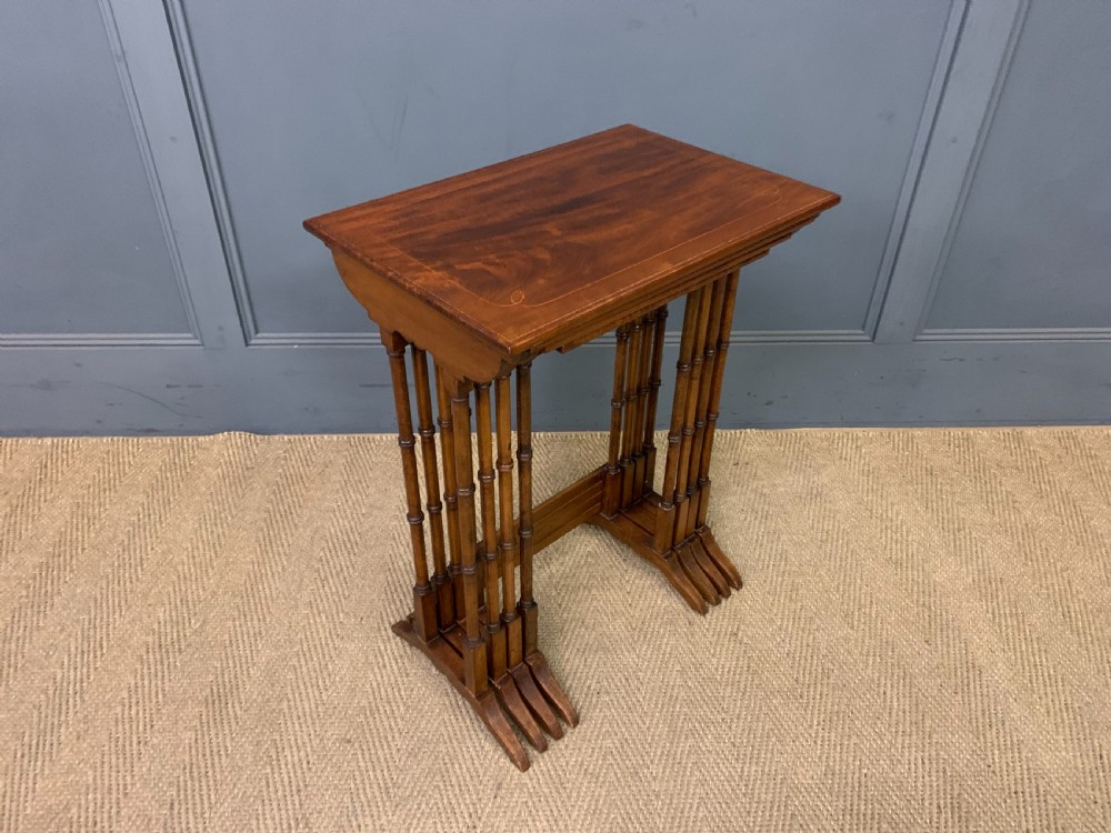 Nest of 4 Inlaid Mahogany Tables View IX