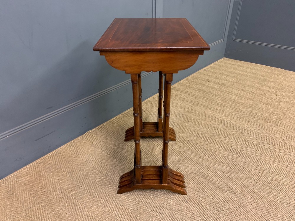 Nest of 4 Inlaid Mahogany Tables View X