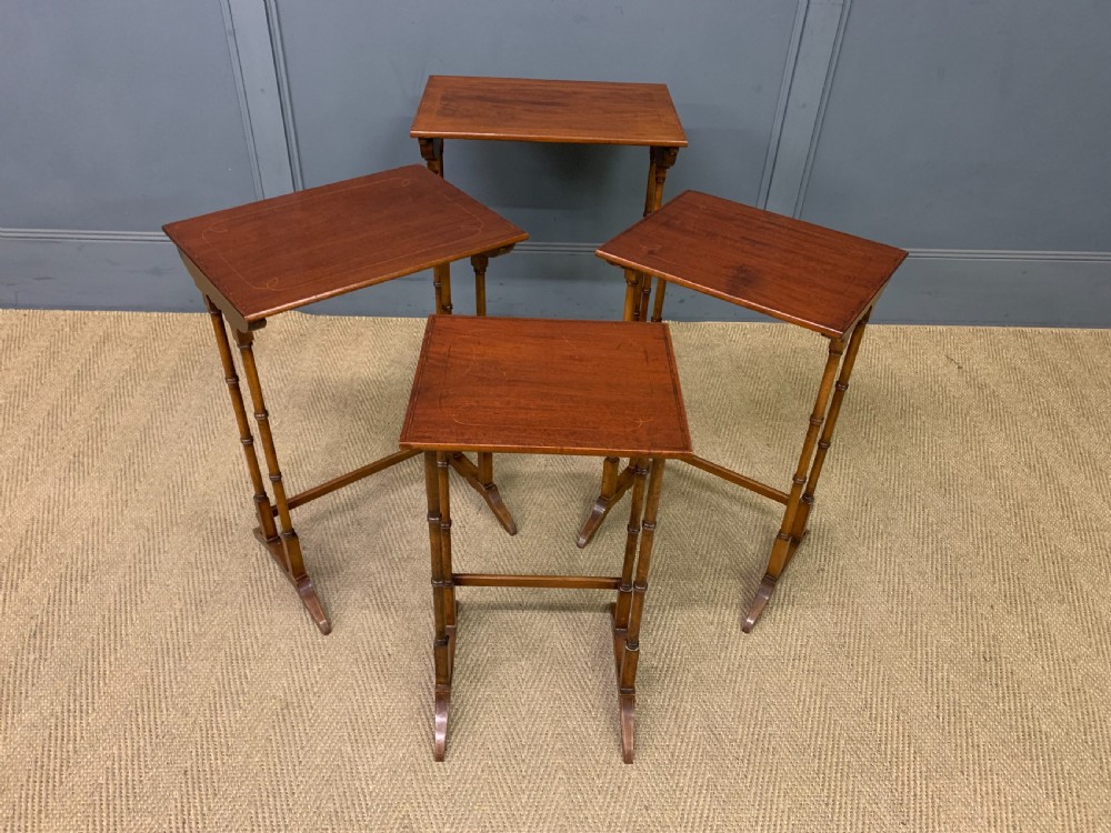 Nest of 4 Inlaid Mahogany Tables View XIII