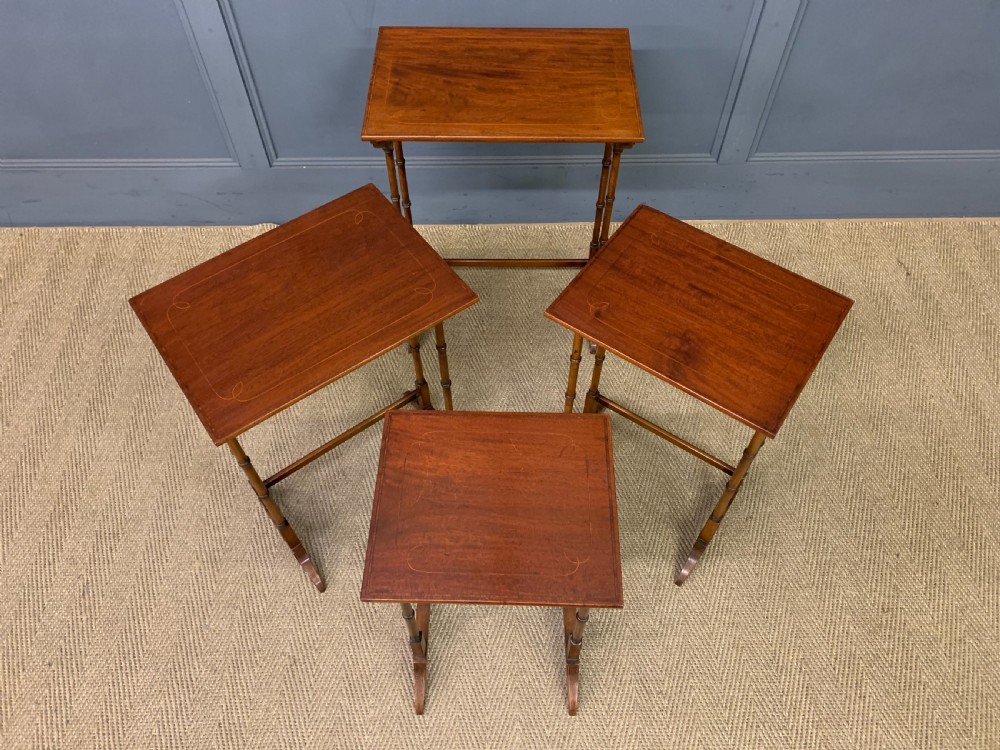Nest of 4 Inlaid Mahogany Tables View XIV