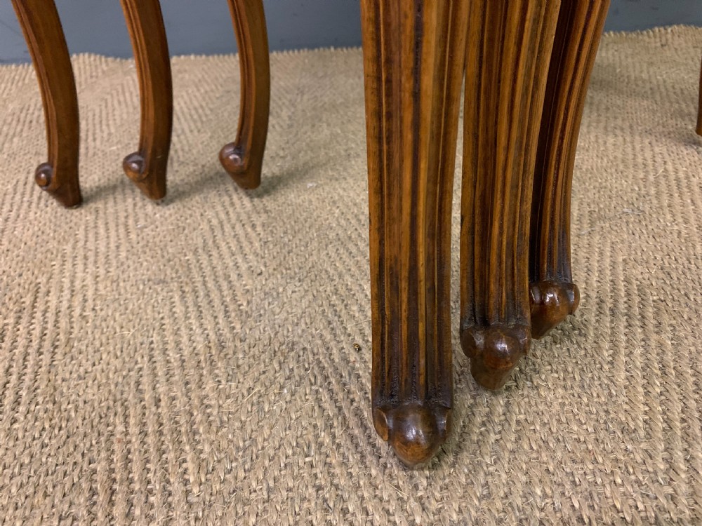 Burr Walnut Nest of 3 Tables View IX