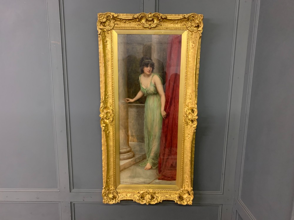 Genre Full Length Oil Painting of a Maiden by William Oliver View II