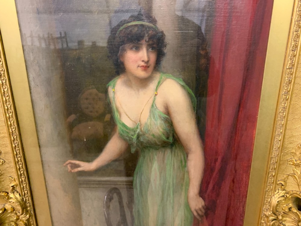 Genre Full Length Oil Painting of a Maiden by William Oliver View V