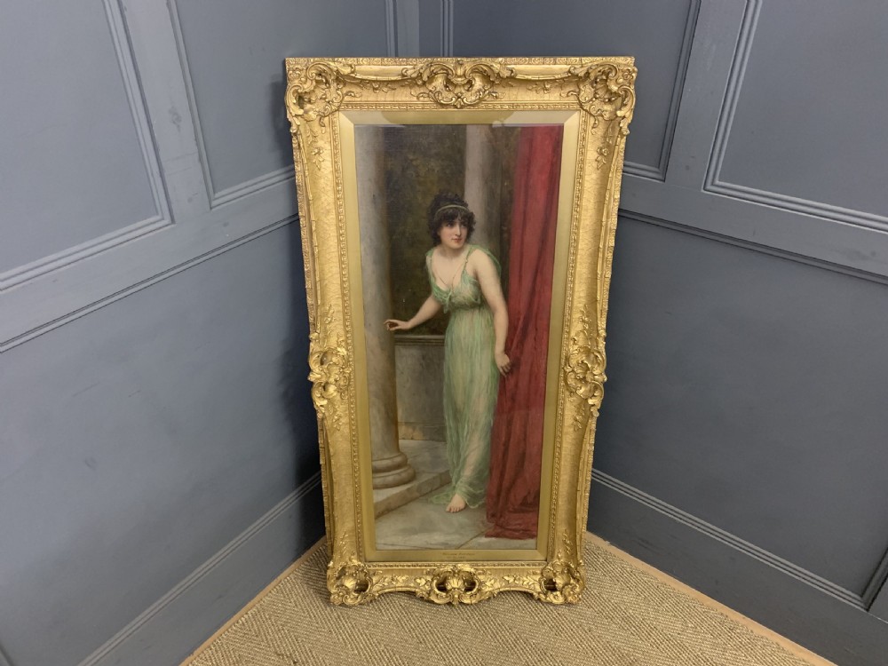 Genre Full Length Oil Painting of a Maiden by William Oliver View IX