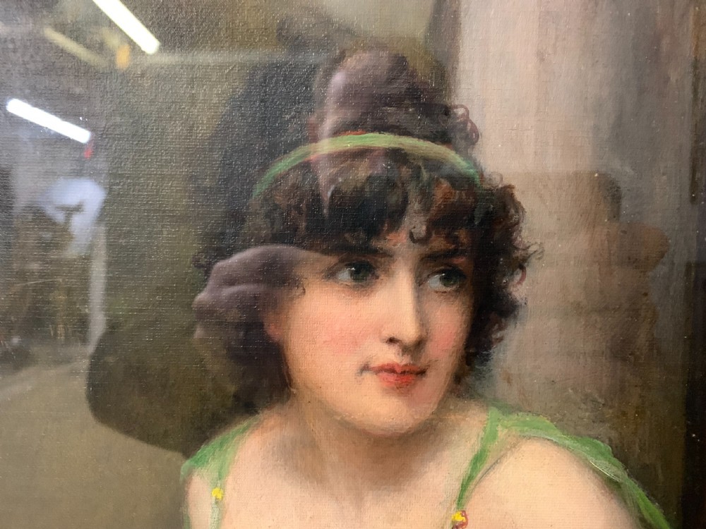 Genre Full Length Oil Painting of a Maiden by William Oliver View XII