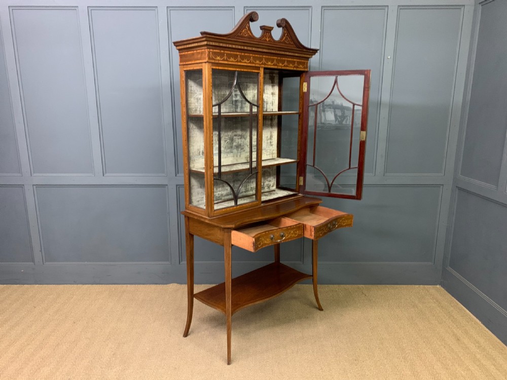 Inlaid Mahogany Display Cabinet View XV