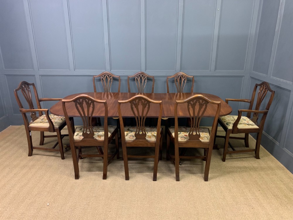 Mahogany Twin Pillar Dining Table View IX