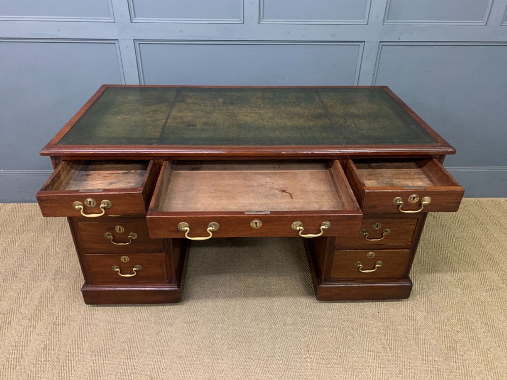 Mahogany Twin Pedestal Desk View VII
