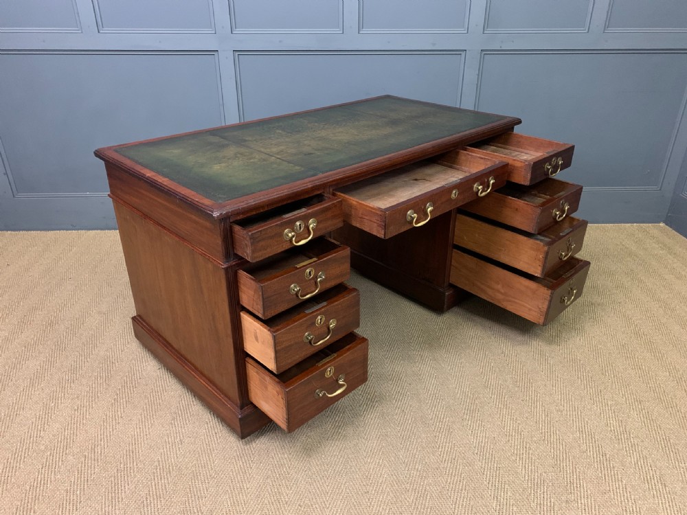 Mahogany Twin Pedestal Desk View XI