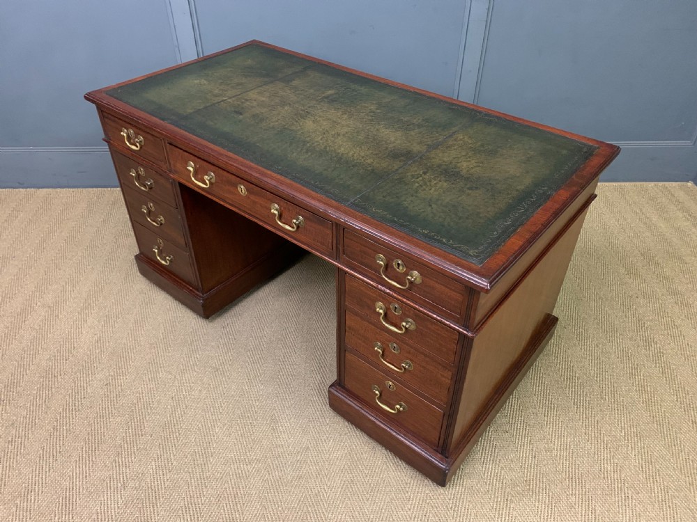 Mahogany Twin Pedestal Desk View XII