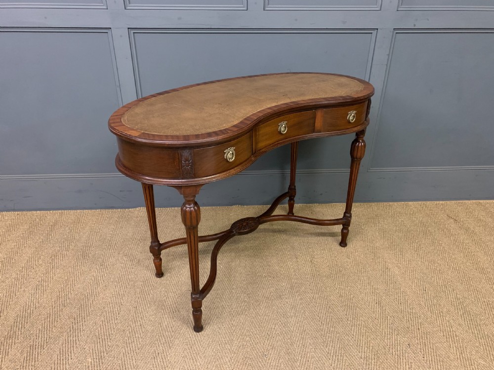Mahogany Kidney Shaped Writing Table View IX