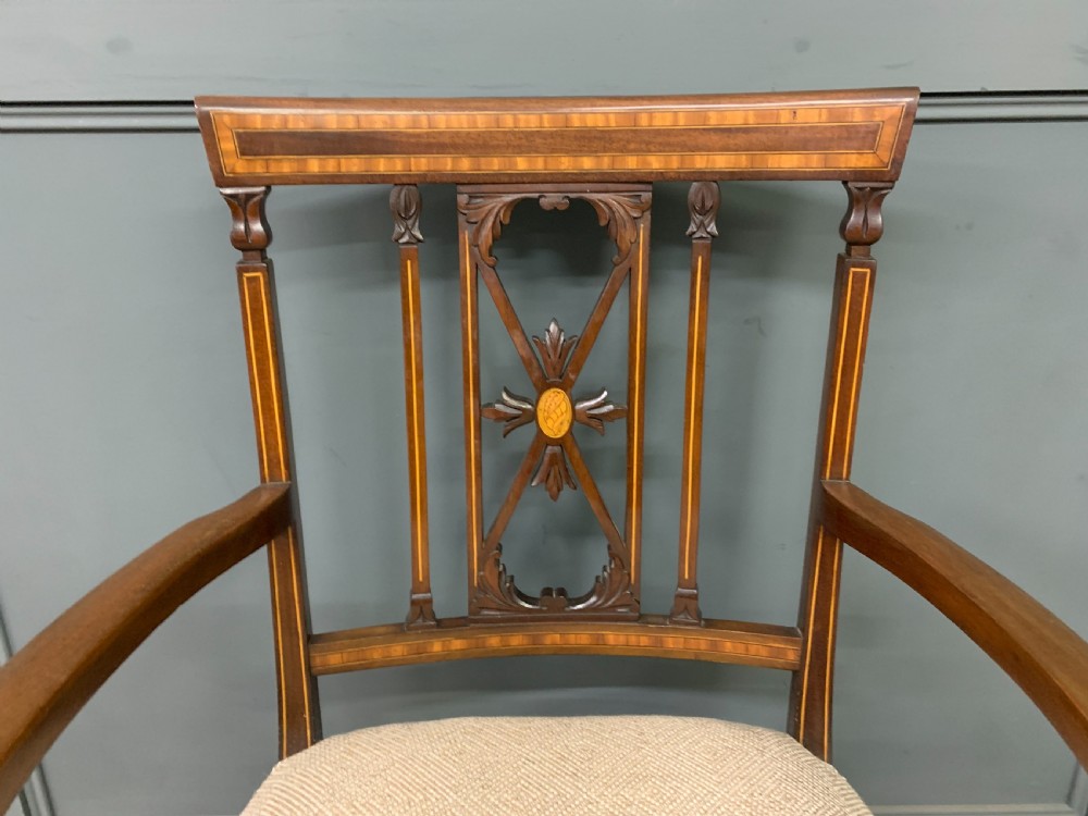 Edwardian Inlaid Mahogany Armchair View II