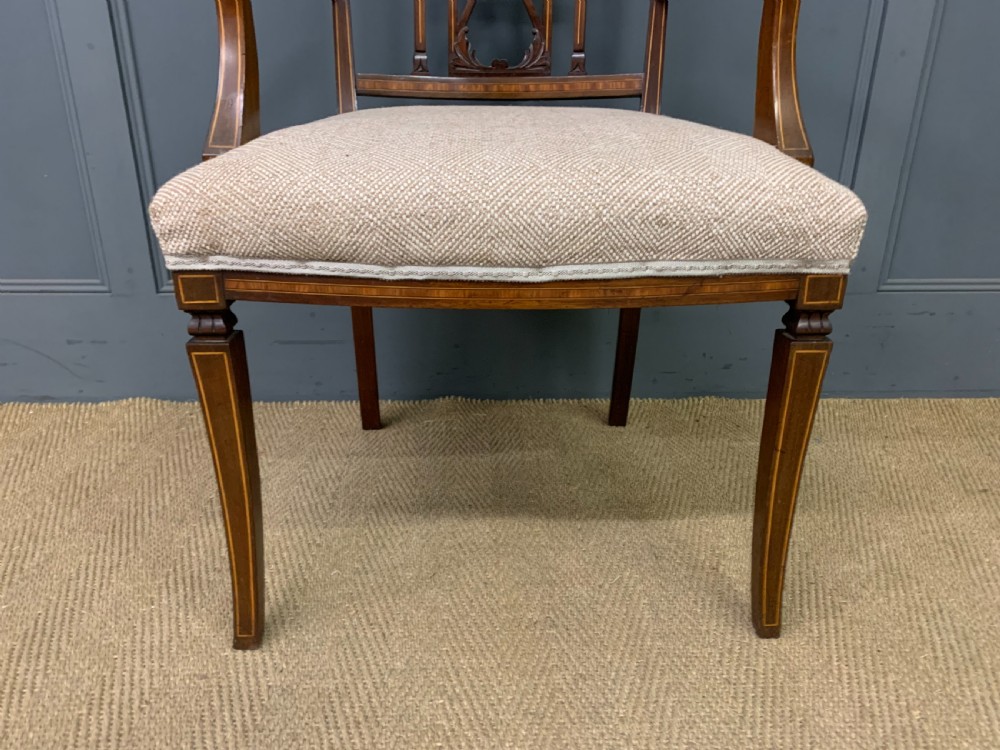 Edwardian Inlaid Mahogany Armchair View V