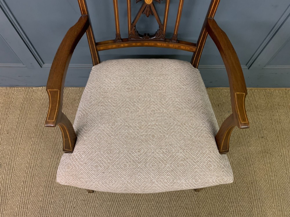Edwardian Inlaid Mahogany Armchair View VI