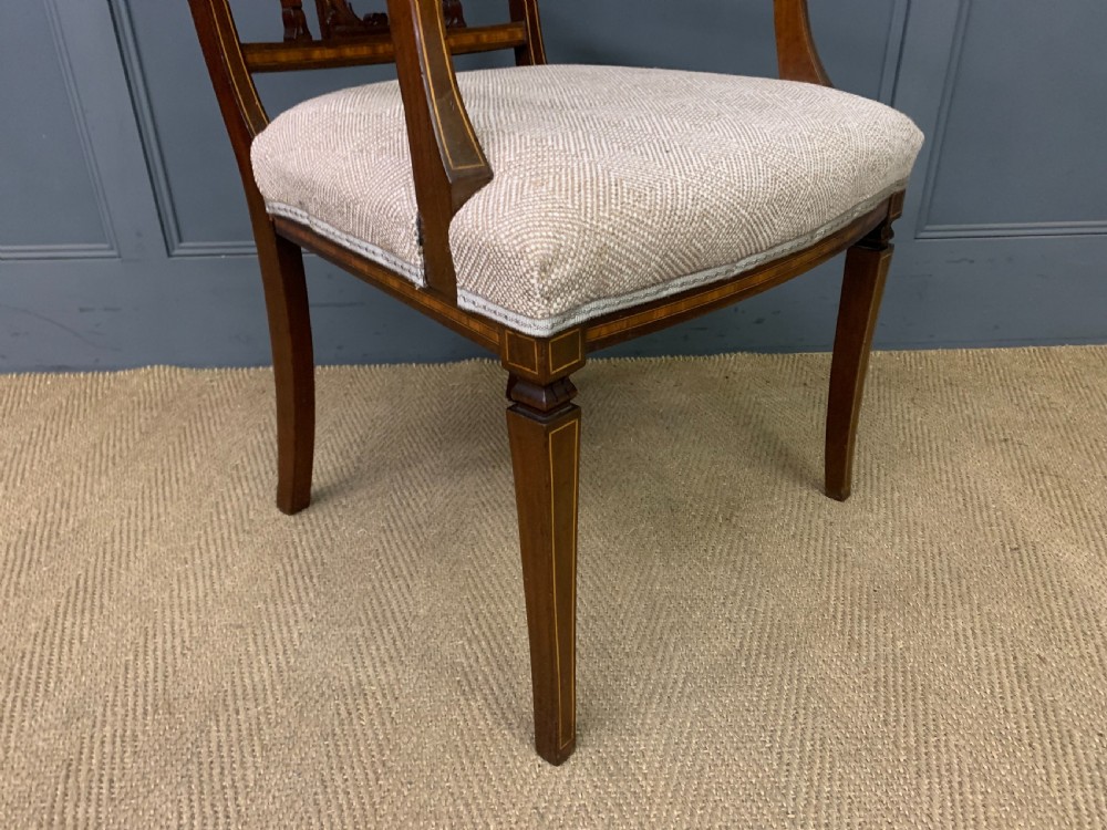 Edwardian Inlaid Mahogany Armchair View VIII
