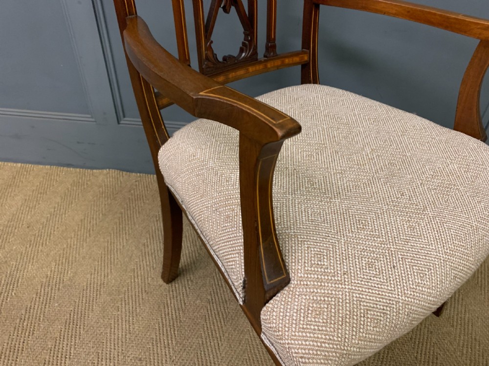 Edwardian Inlaid Mahogany Armchair View IX