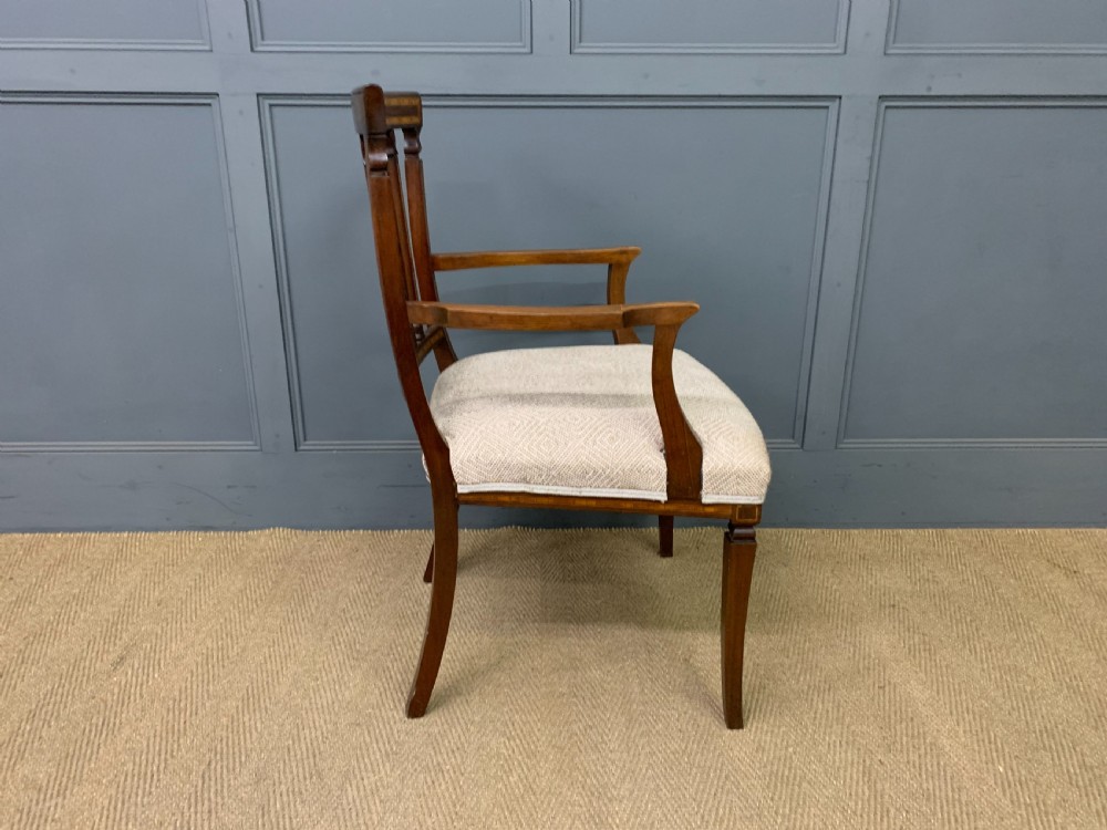 Edwardian Inlaid Mahogany Armchair View X