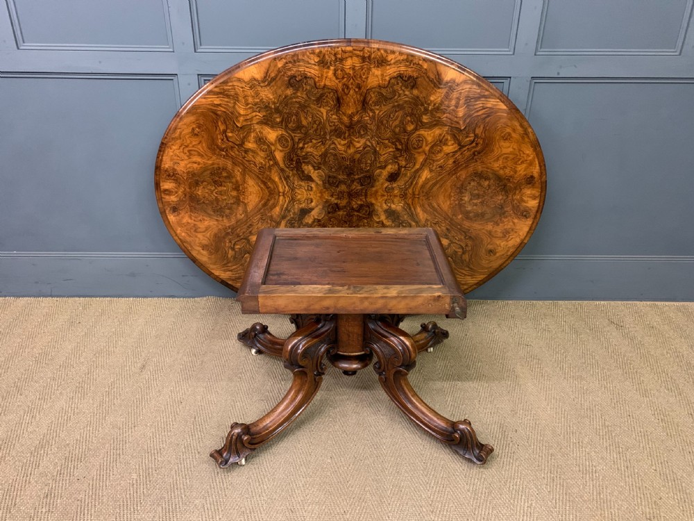 Large Sized Victorian Burr Walnut Coffee Table View II