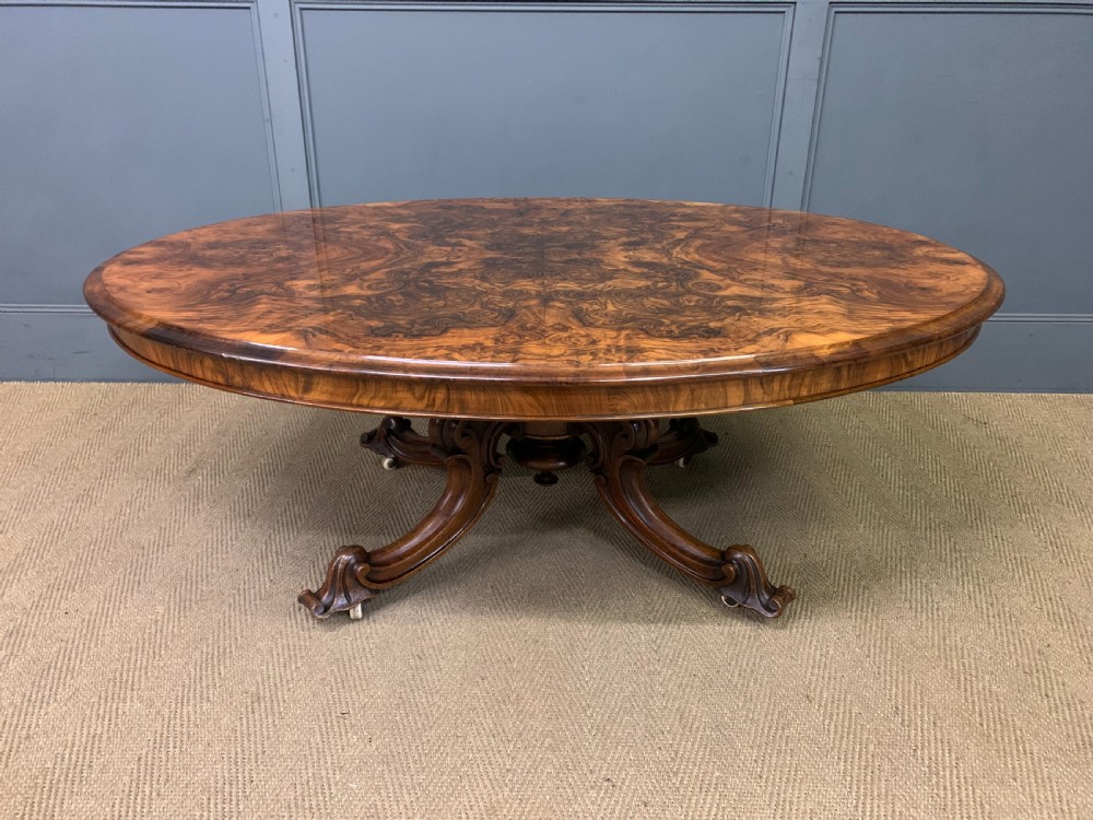 Large Sized Victorian Burr Walnut Coffee Table View III