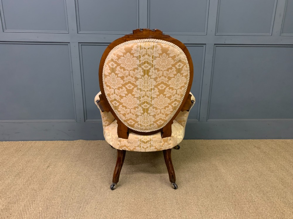 Victorian Carved Walnut Upholstered Armchair View XII