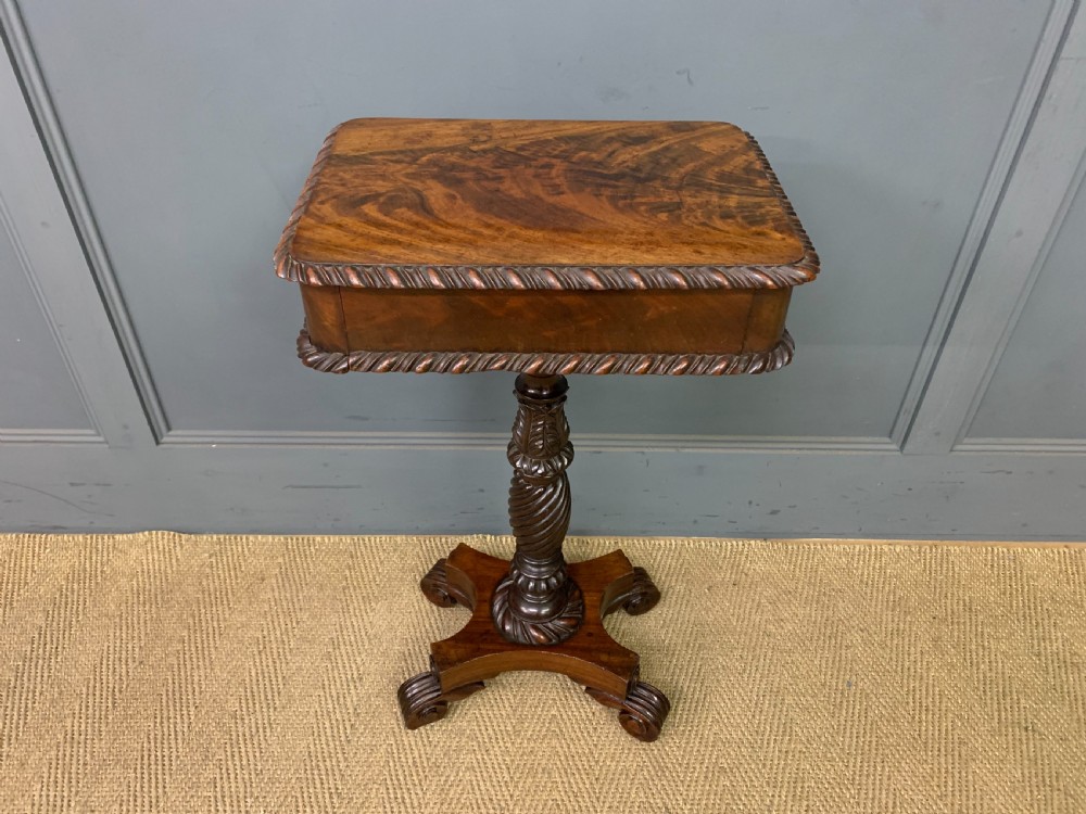 William IV Flame Mahogany Lamp Table